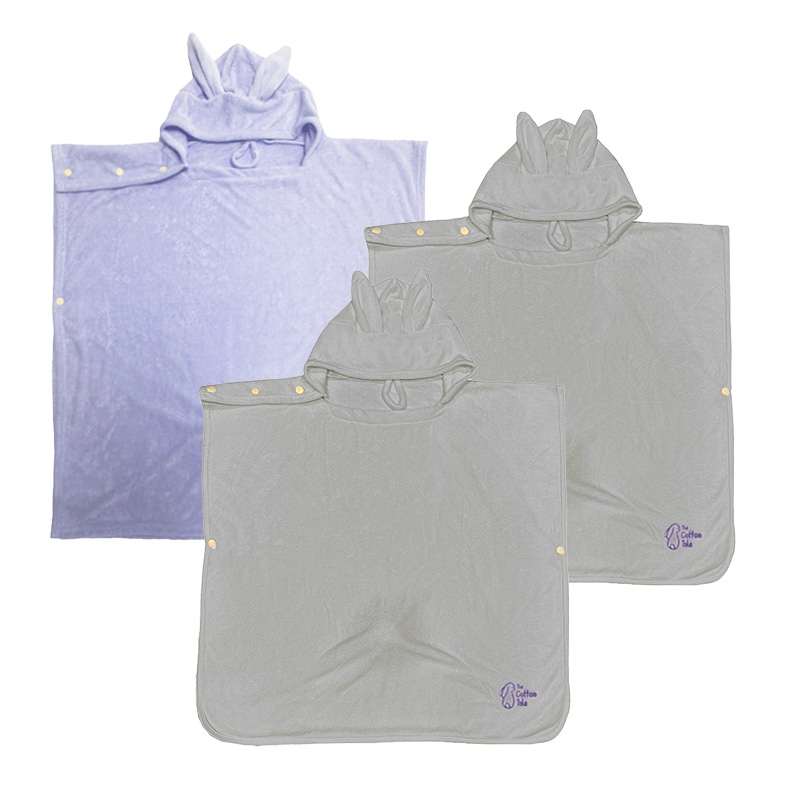 Bundle of 3 - The Cotton Tale 100% Organic Bamboo Bunny Hooded Poncho